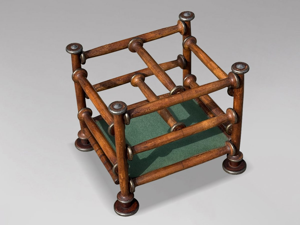 Fin 19ème Siècle, Porte-Revues à Barreaux en Noyer-photo-3