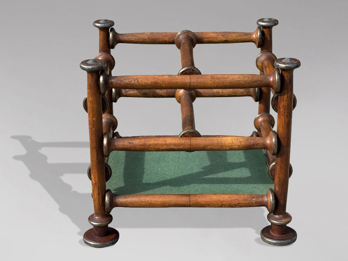 Fin 19ème Siècle, Porte-Revues à Barreaux en Noyer-photo-2