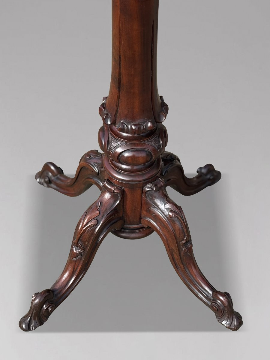 19th Century Victorian Period Walnut Parquetry Tilt-top Table-photo-4