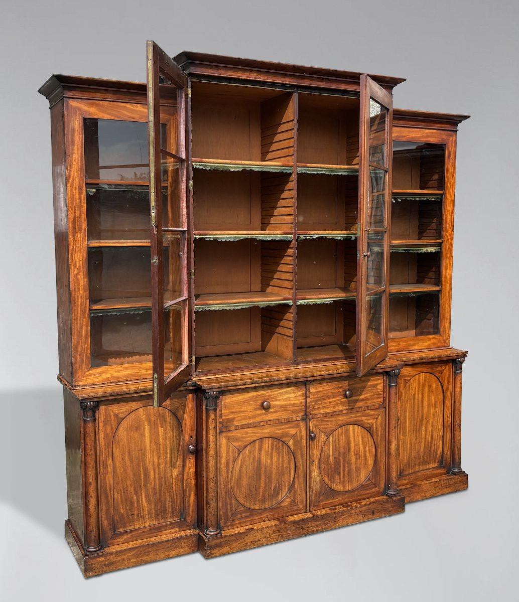 19ème Siècle, Bibliothèque à 4 Portes en Acajou, Période Guillaume IV-photo-3