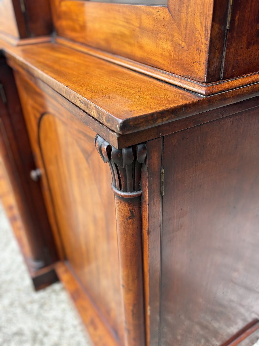 19ème Siècle, Bibliothèque à 4 Portes en Acajou, Période Guillaume IV-photo-8