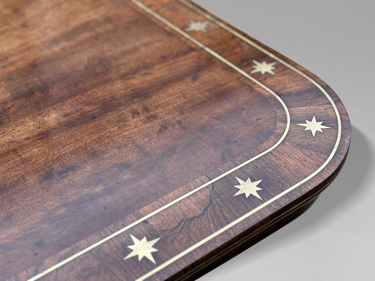 18ème Siècle, Table de Centre en Acajou Incrusté de Laiton et d’Ébène, Période George III-photo-6