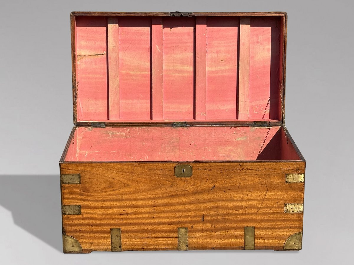 19ème Siècle, Grand Coffre de Voyage  en Camphrier-photo-4