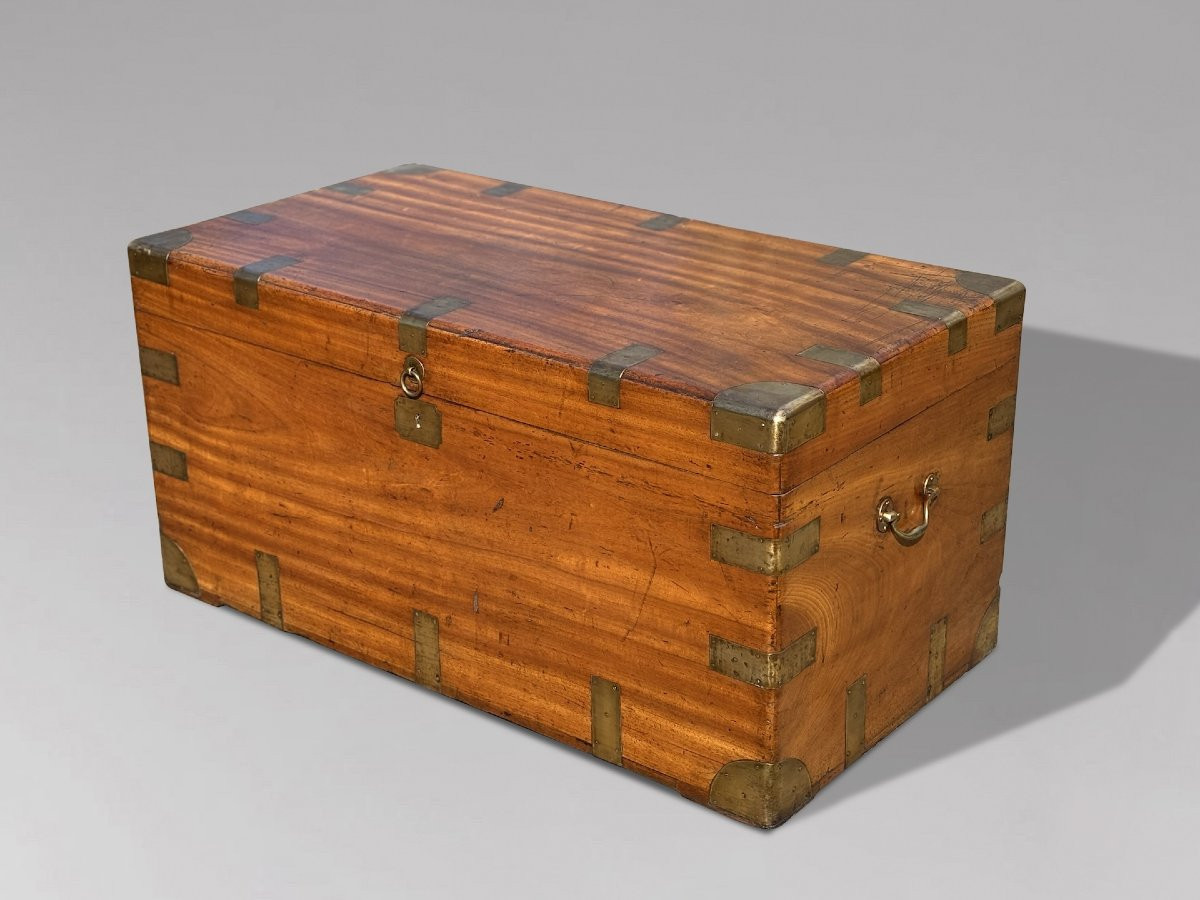 19ème Siècle, Grand Coffre de Voyage  en Camphrier-photo-4