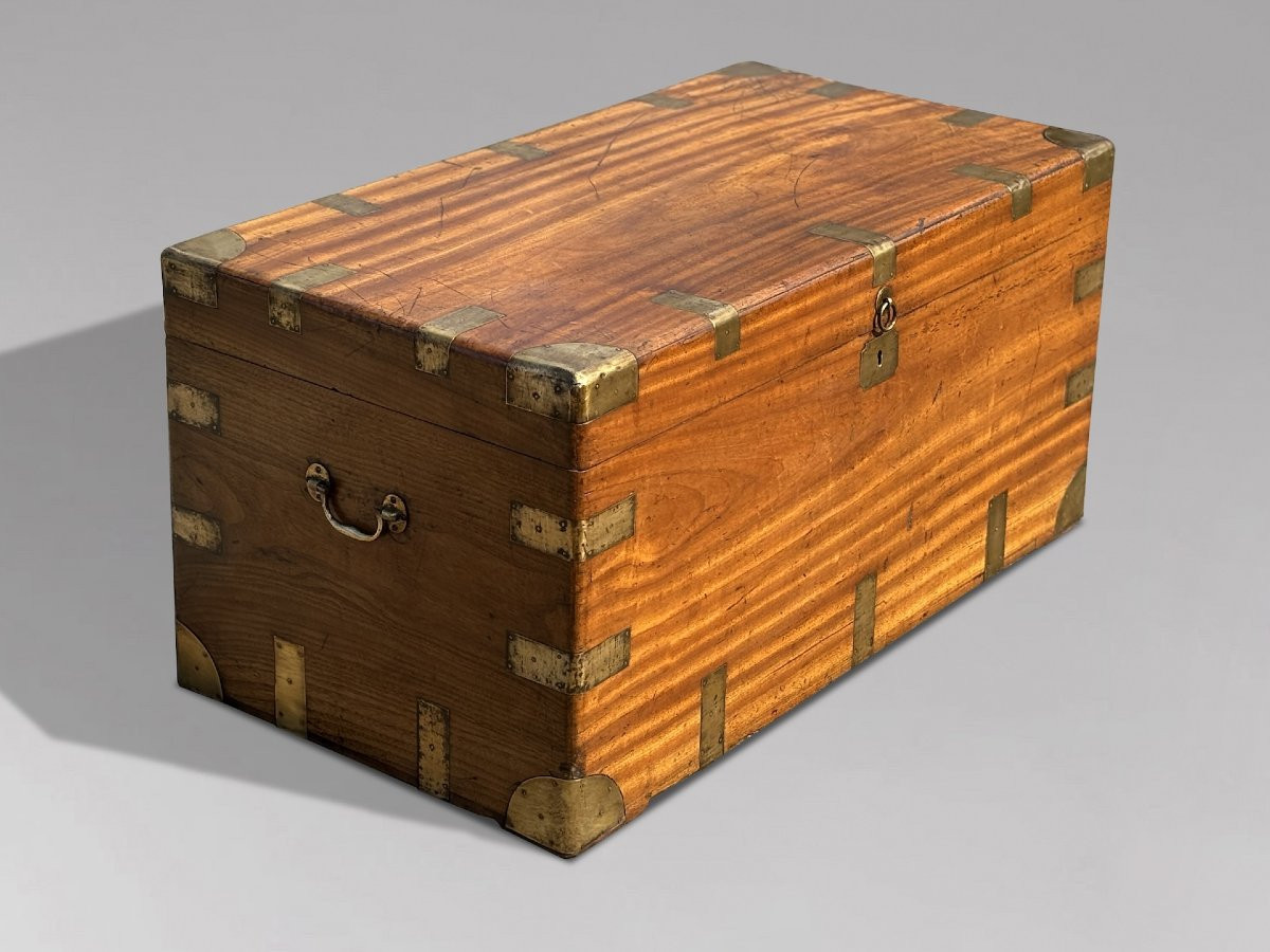 19ème Siècle, Grand Coffre de Voyage  en Camphrier-photo-5