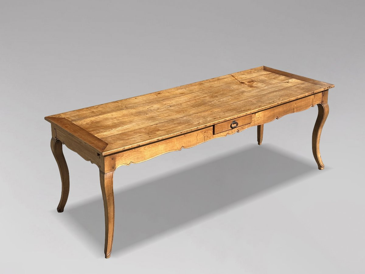 19ème Siècle, Table de Ferme Française en Bois de Fruitier-photo-2