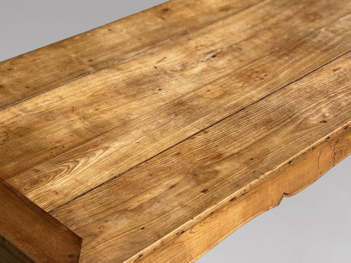 19ème Siècle, Table de Ferme Française en Bois de Fruitier-photo-4