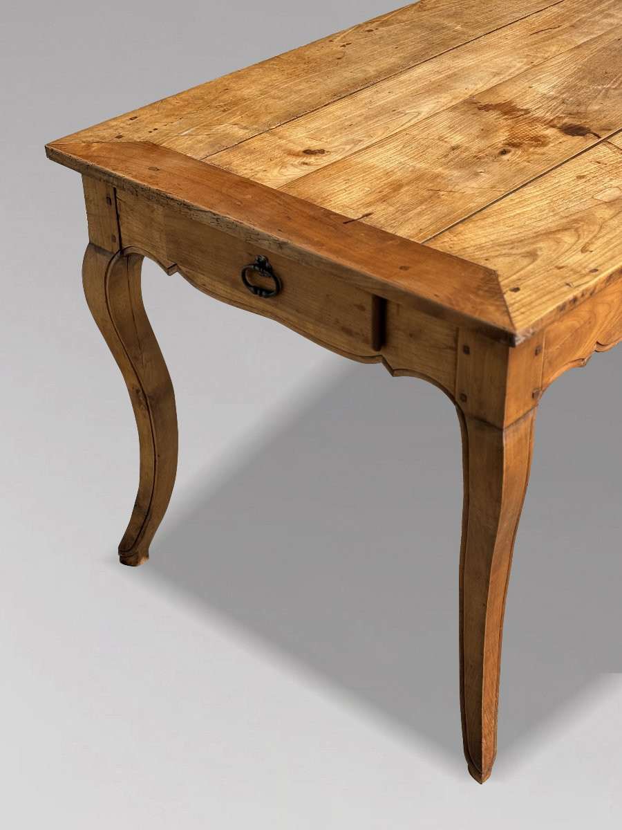 19ème Siècle, Table de Ferme Française en Bois de Fruitier-photo-3