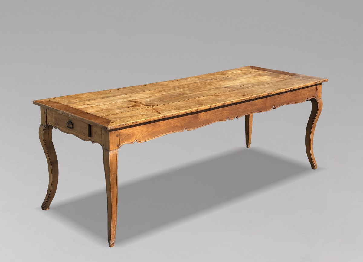19ème Siècle, Table de Ferme Française en Bois de Fruitier