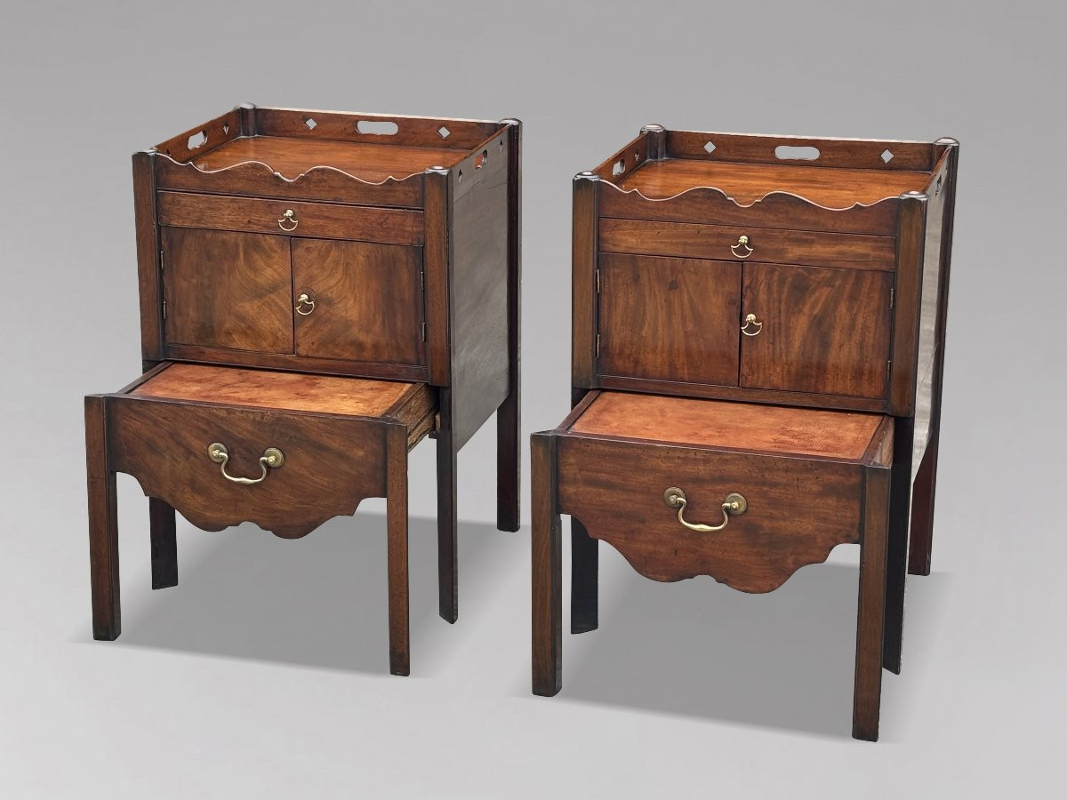 Pair Of 18th Century George III Period Mahogany Bedside Commodes-photo-3