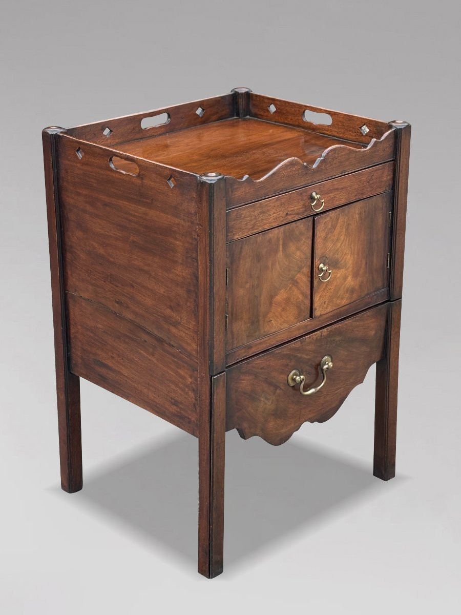 Pair Of 18th Century George III Period Mahogany Bedside Commodes-photo-8