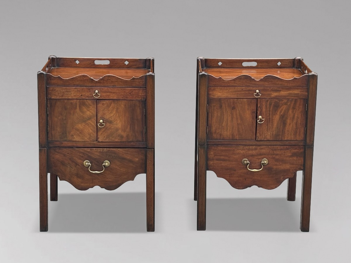 Pair Of 18th Century George III Period Mahogany Bedside Commodes