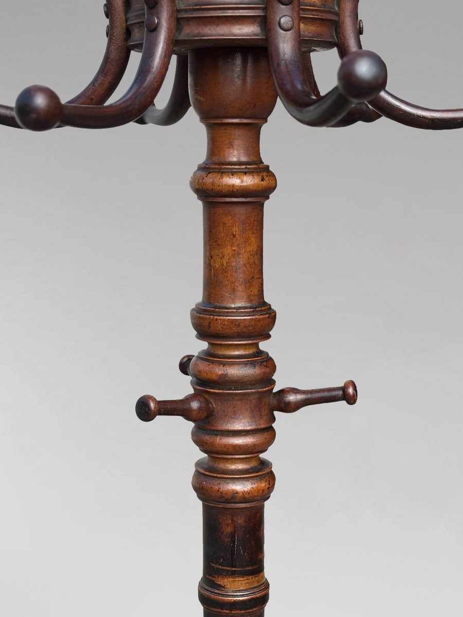 19th Century Bentwood Beech Coat & Hat Stand Labelled Fischel-photo-3