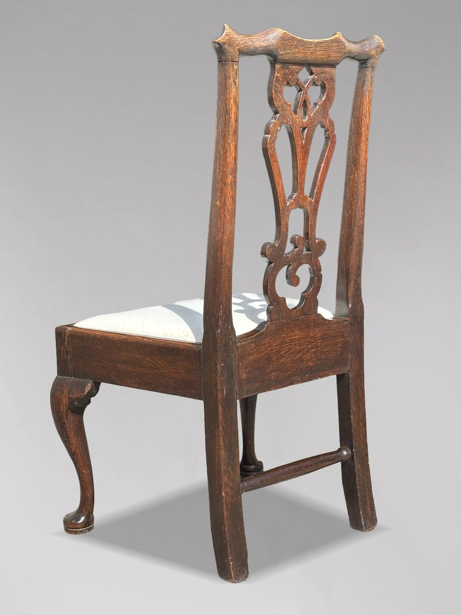 Pair Of 18th Century George III Period Oak Side Chairs-photo-1