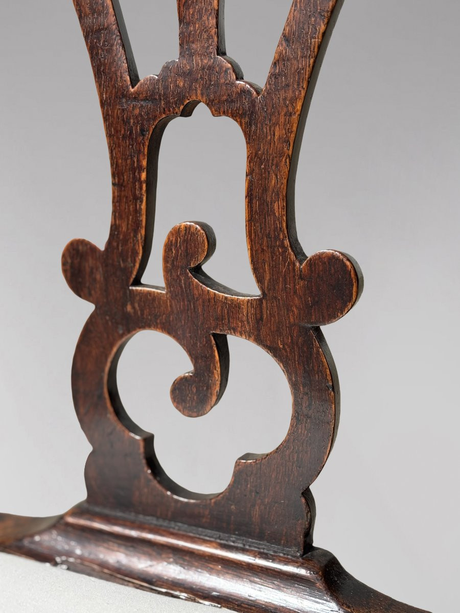 Pair Of 18th Century George III Period Oak Side Chairs-photo-3
