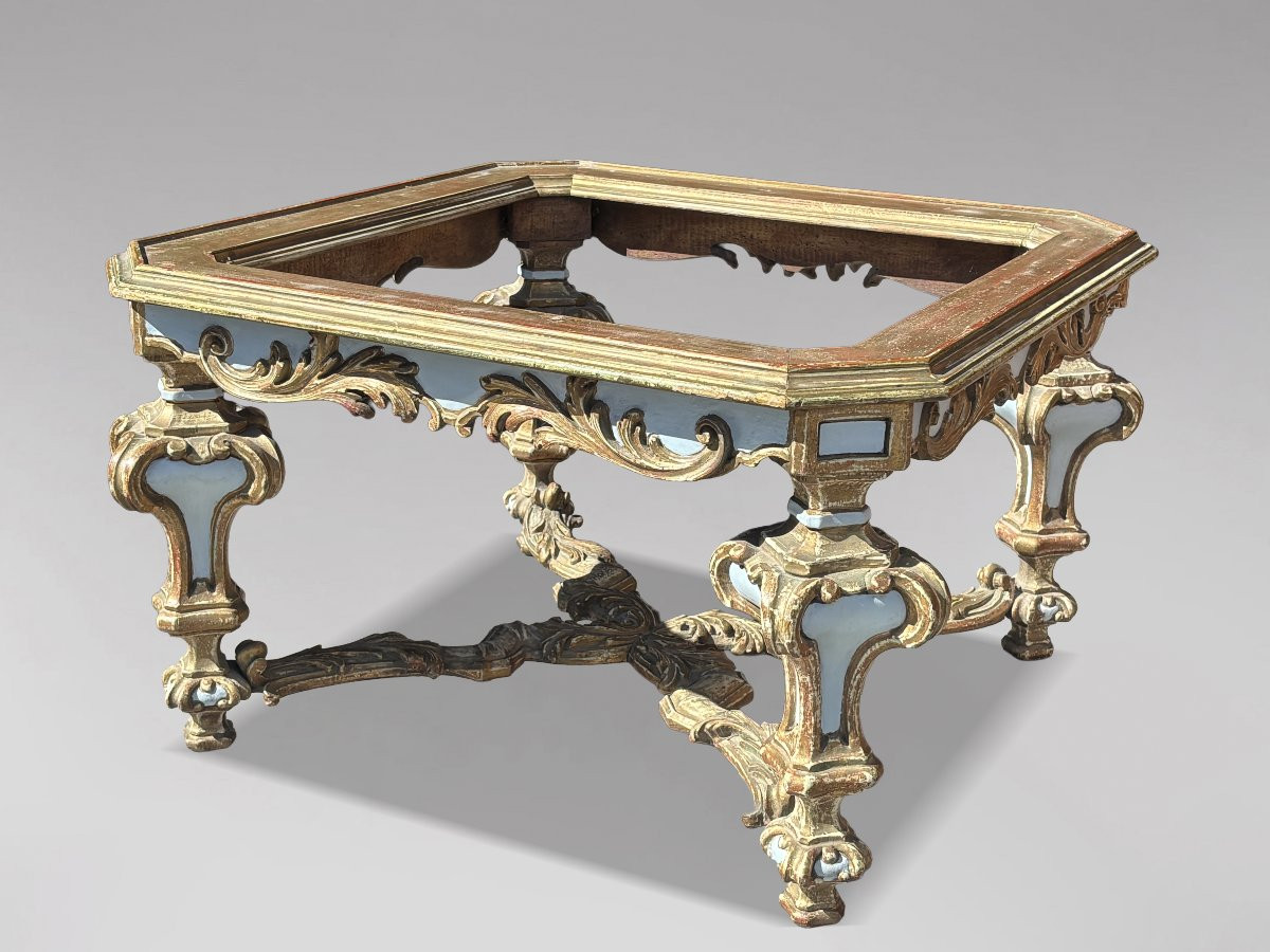 20th Century Italian Baroque Painted Side Table Labelled Harrods-photo-2