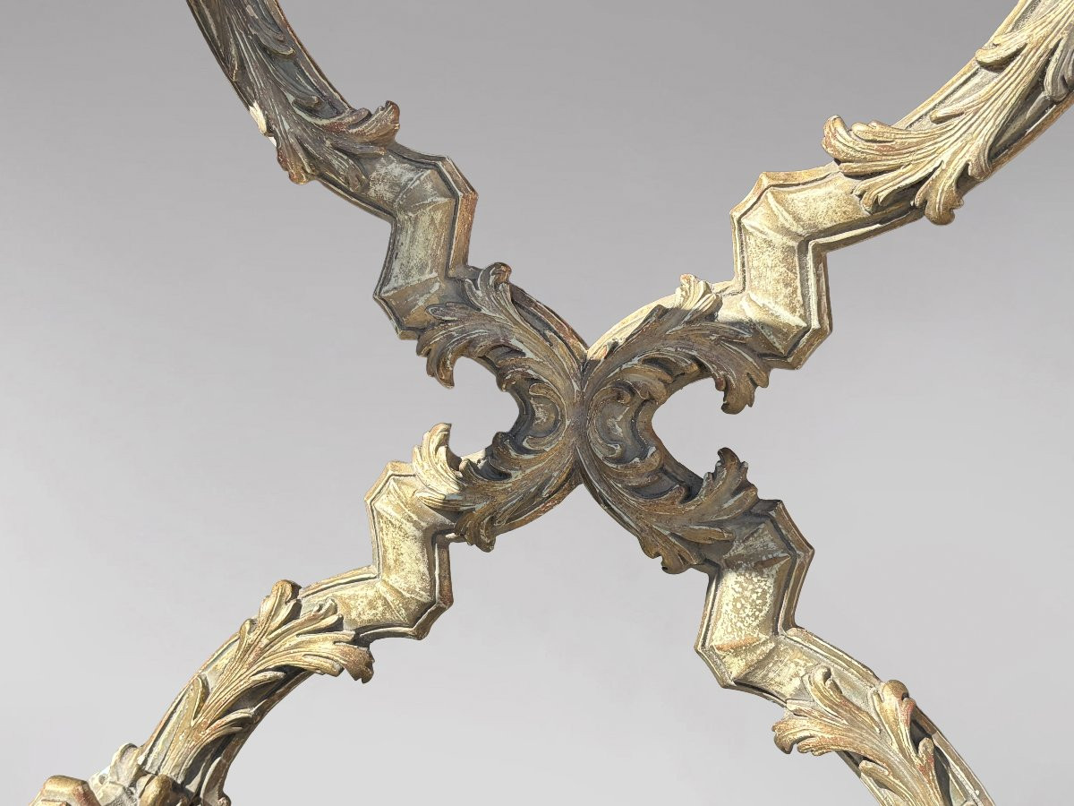 20th Century Italian Baroque Painted Side Table Labelled Harrods-photo-3