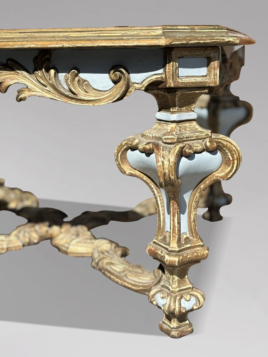 20th Century Italian Baroque Painted Side Table Labelled Harrods-photo-4