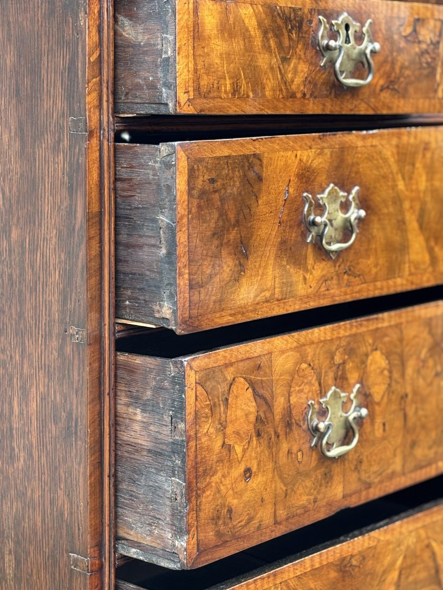 Early 18th Century Queen Anne Period Burr Walnut Chest-on-stand-photo-3
