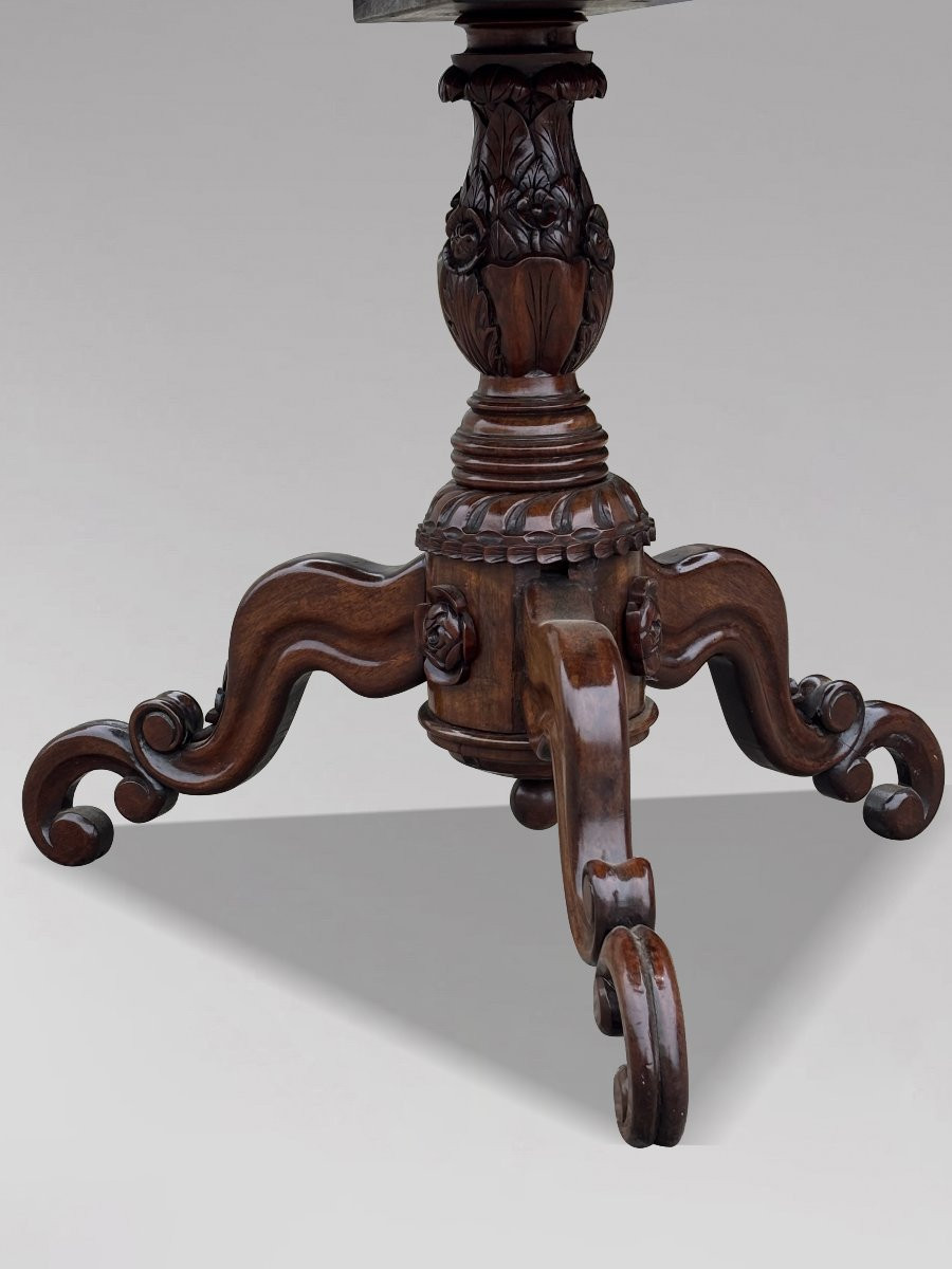 19th Century Victorian Specimen Wood Marquetry Table-photo-2