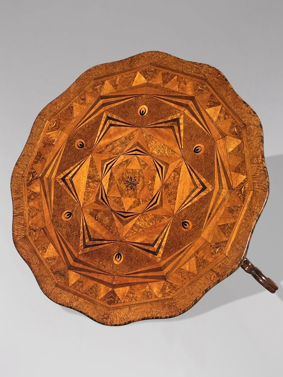 19th Century Victorian Specimen Wood Marquetry Table-photo-3