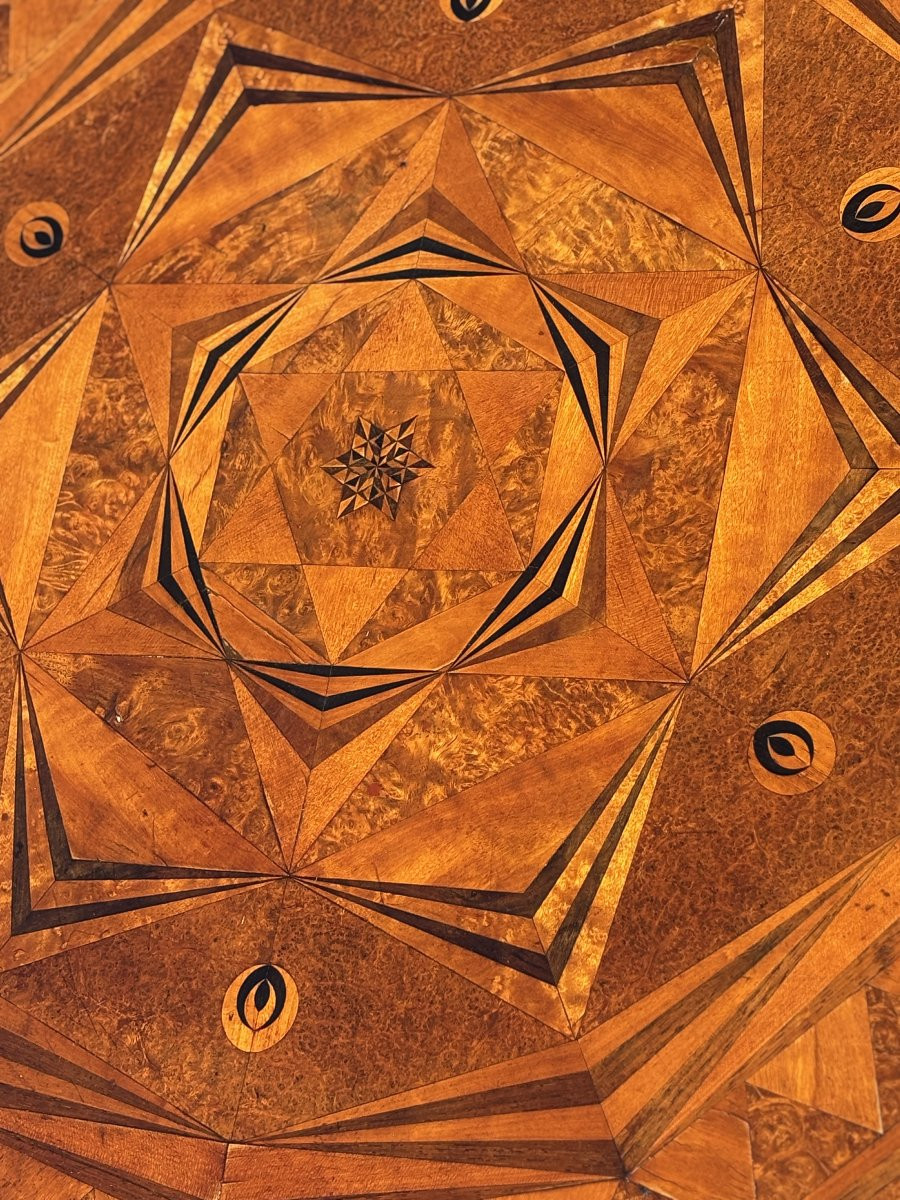 19th Century Victorian Specimen Wood Marquetry Table-photo-4