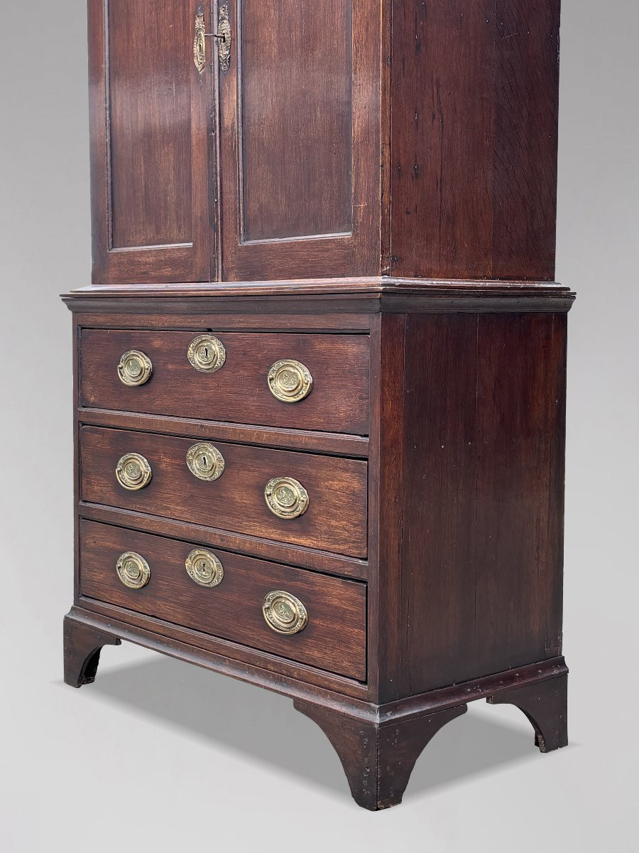 18th Century George III Period Oak Housekeeper's Cupboard-photo-3