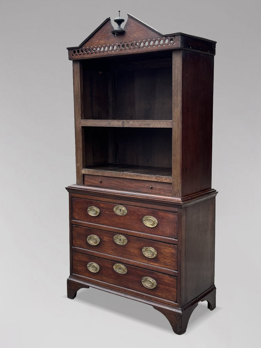 18th Century George III Period Oak Housekeeper's Cupboard-photo-2