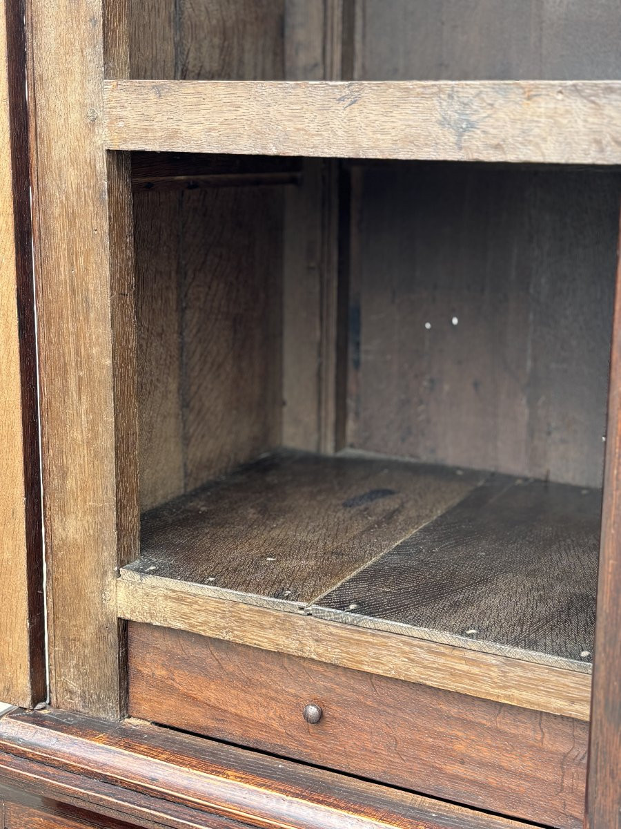 18th Century George III Period Oak Housekeeper's Cupboard-photo-7