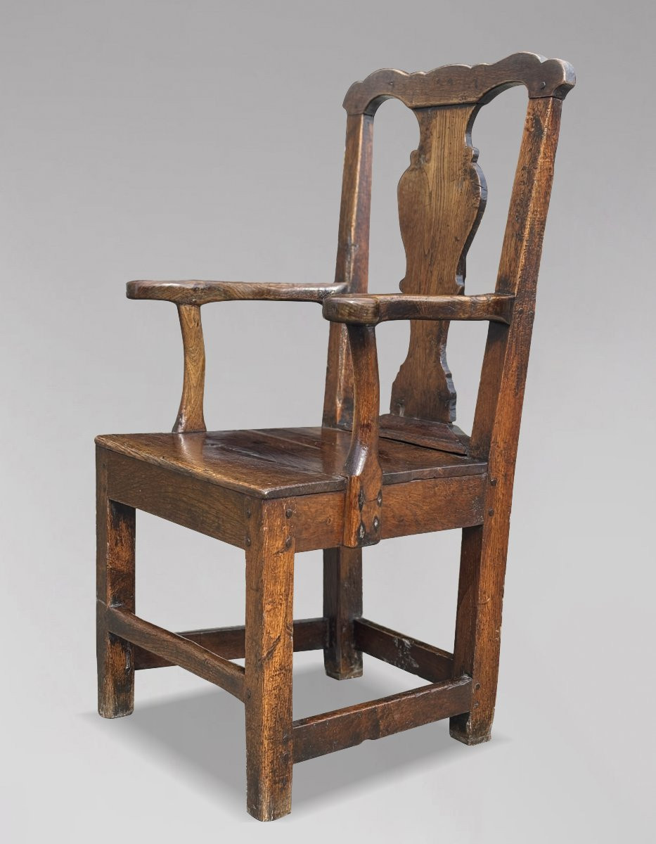 18ème Siècle, Fauteuil en Chêne, Époque George III-photo-2