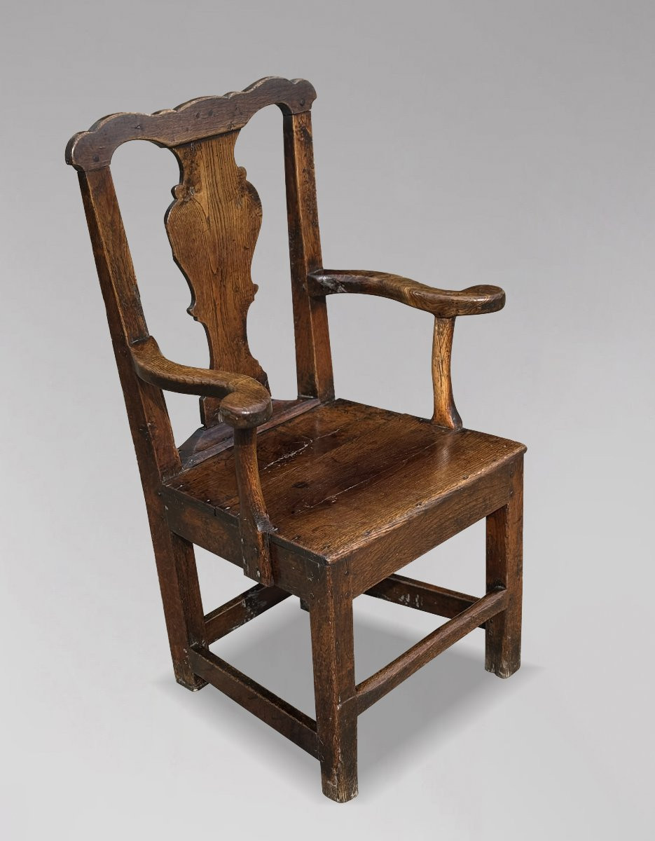 18ème Siècle, Fauteuil en Chêne, Époque George III-photo-3