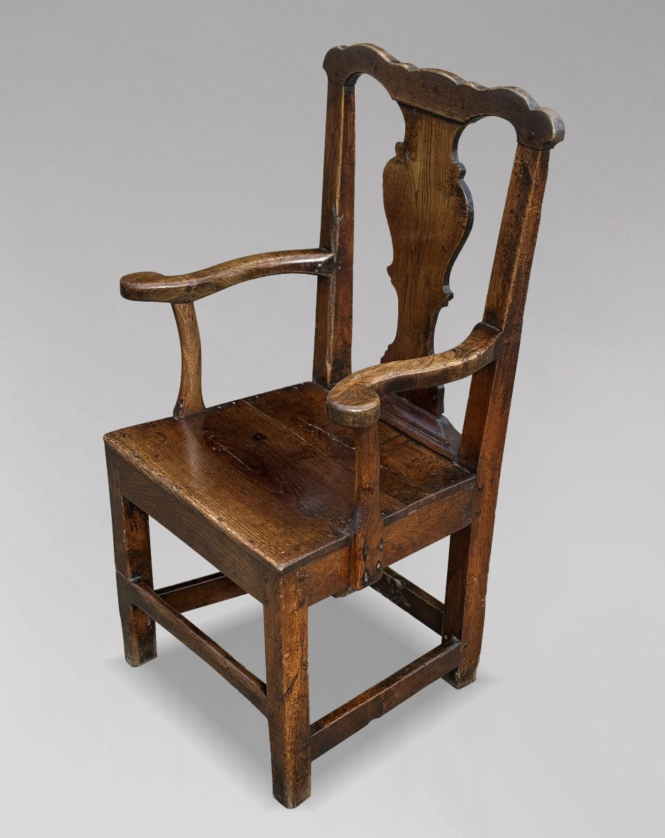 18ème Siècle, Fauteuil en Chêne, Époque George III-photo-4