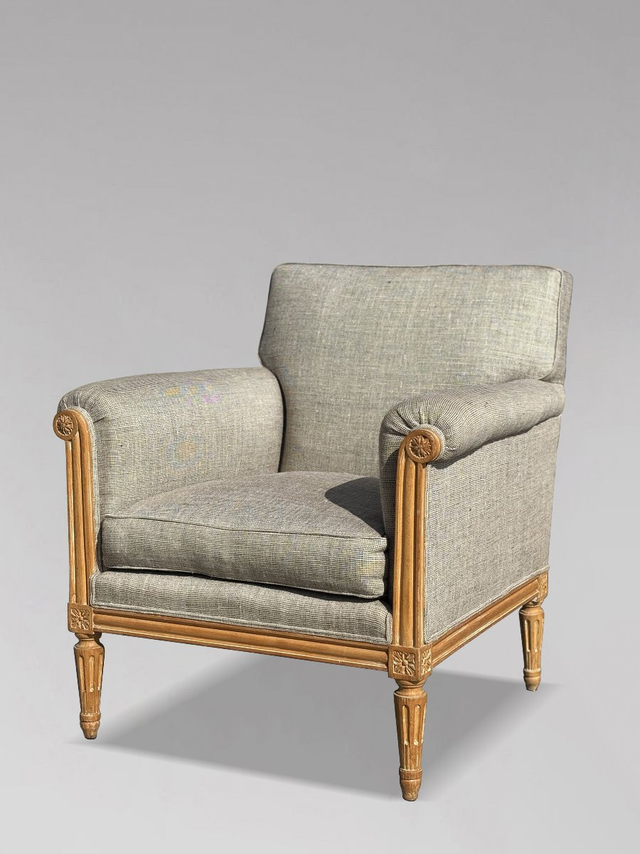 19ème Siècle, Paire de Bergères Louis XVI Garnies-photo-4