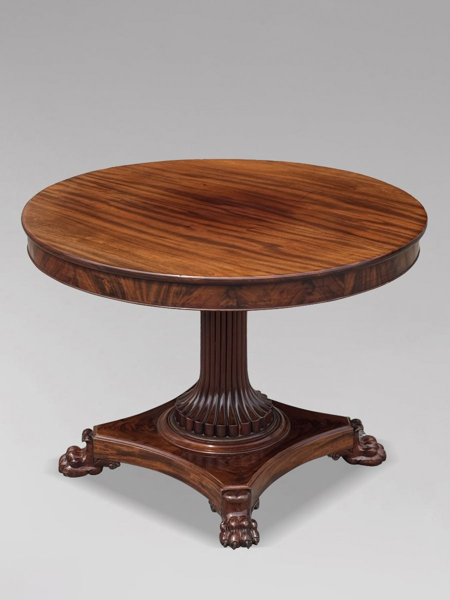 19ème Siècle, Table de Centre en Acajou de style Charles X -photo-4