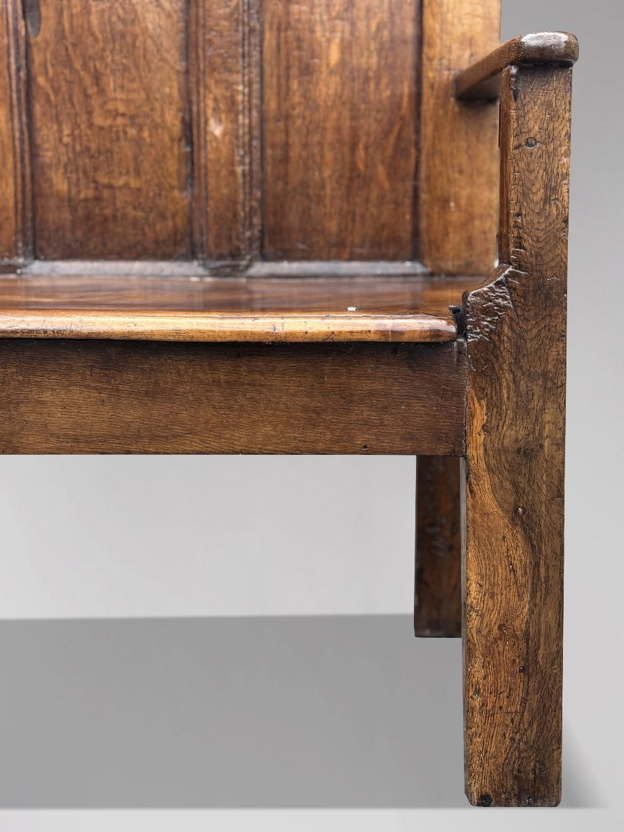 18th Century Georgian Oak & Elm Country Settle-photo-4