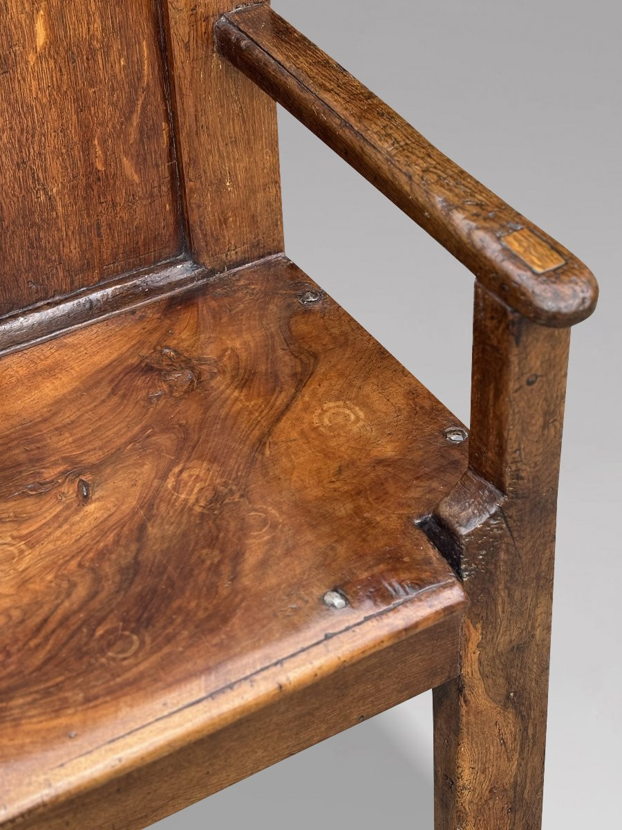 18th Century Georgian Oak & Elm Country Settle-photo-5