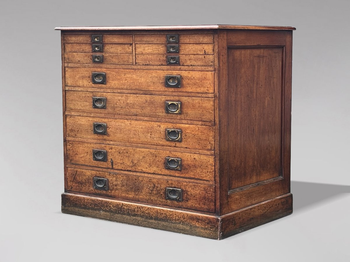 19th Century Mahogany Campaign Filing Cabinet-photo-2