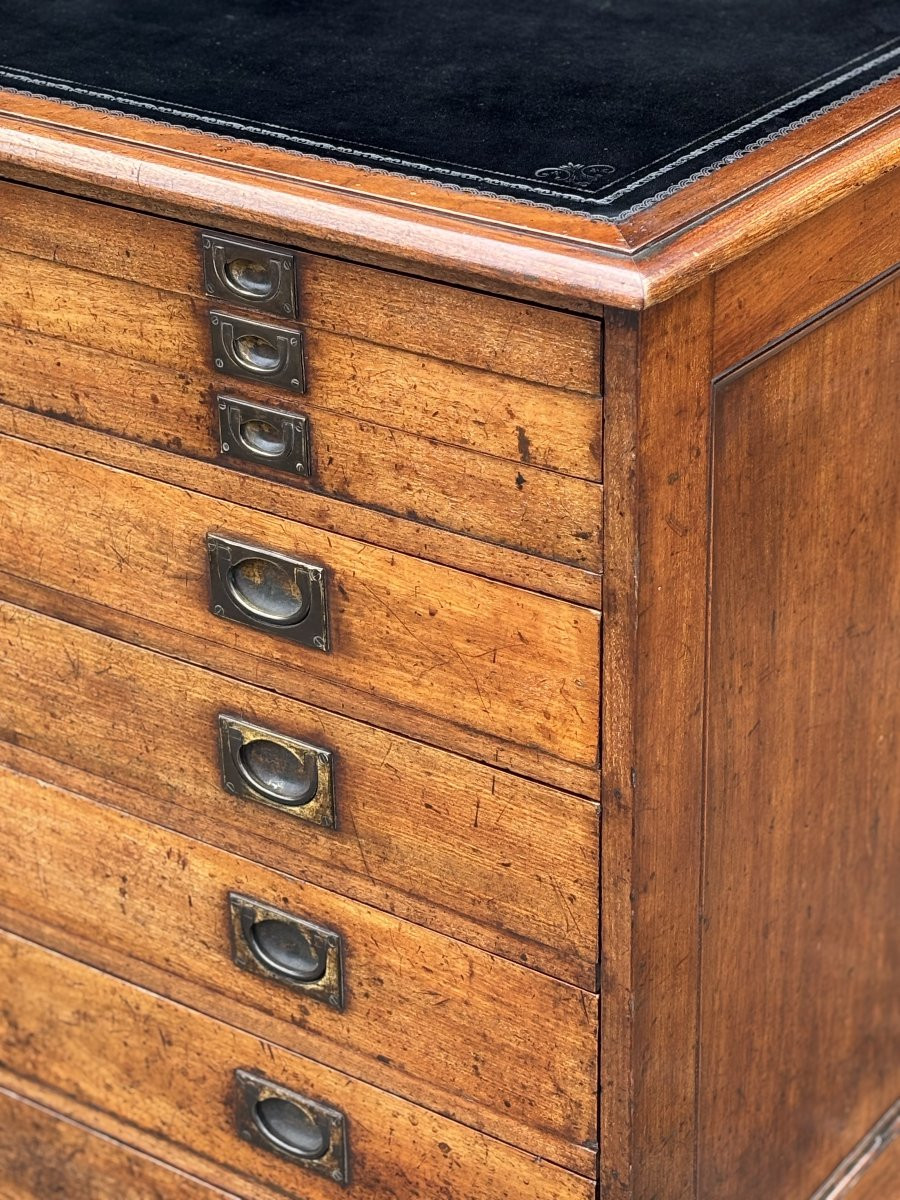 19th Century Mahogany Campaign Filing Cabinet-photo-1