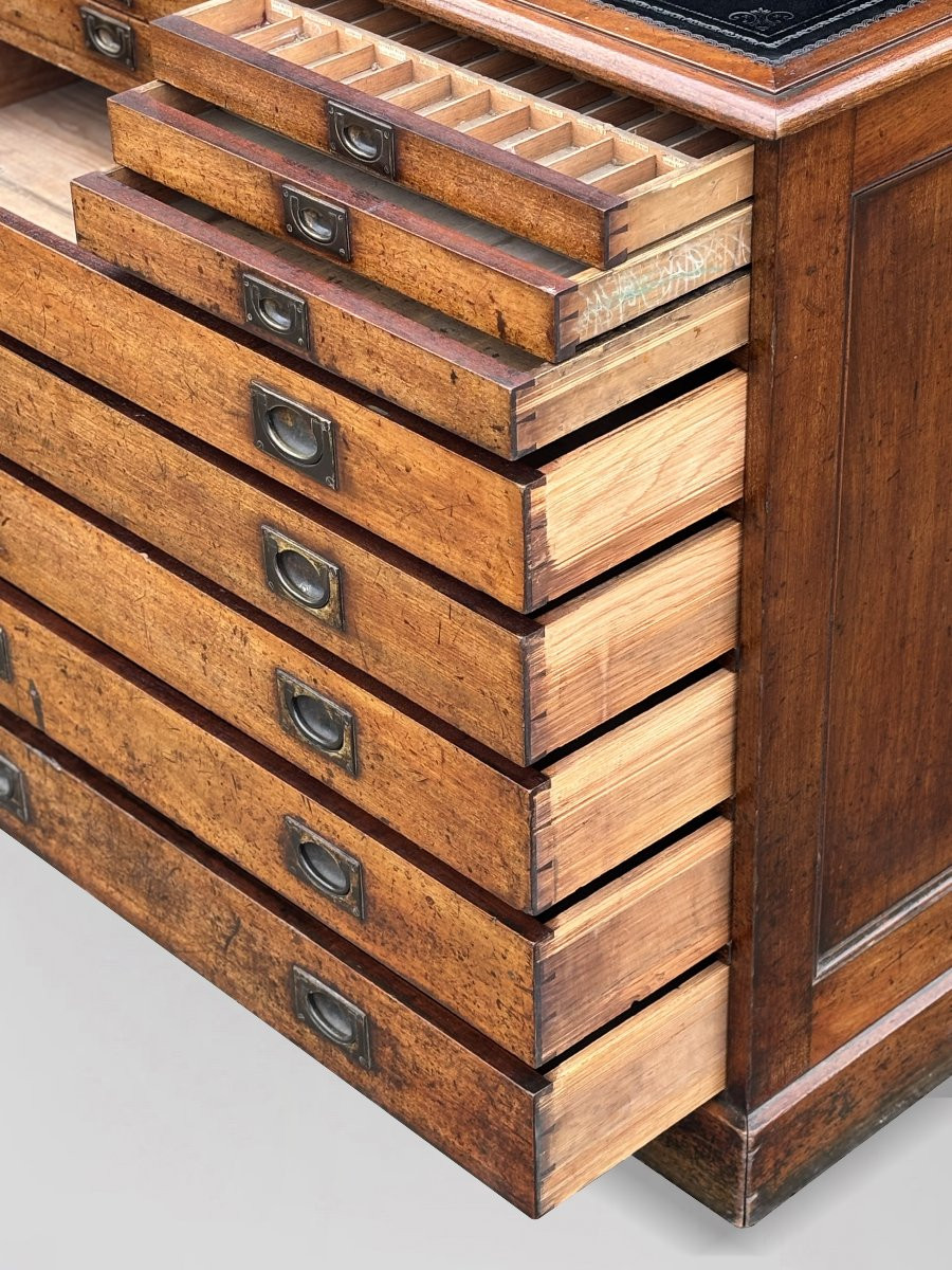 19th Century Mahogany Campaign Filing Cabinet-photo-2