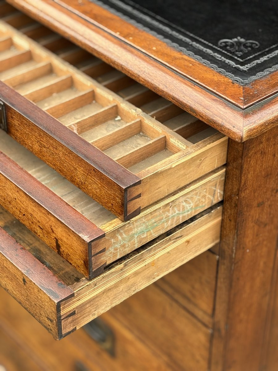19th Century Mahogany Campaign Filing Cabinet-photo-3