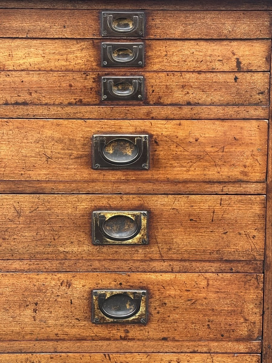 19th Century Mahogany Campaign Filing Cabinet-photo-4