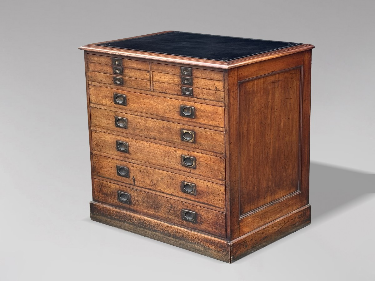 19th Century Mahogany Campaign Filing Cabinet
