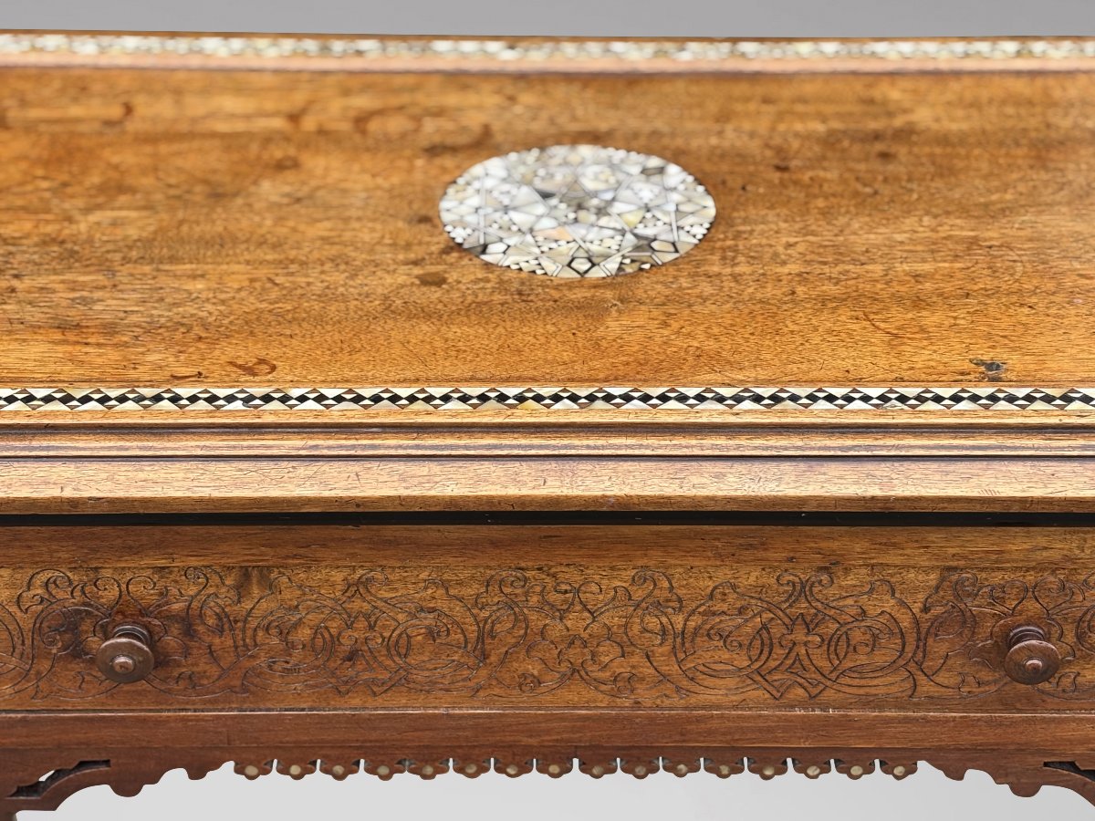 19ème Siècle, Table Mauresque en Noyer, Mouvement Aesthétique-photo-6