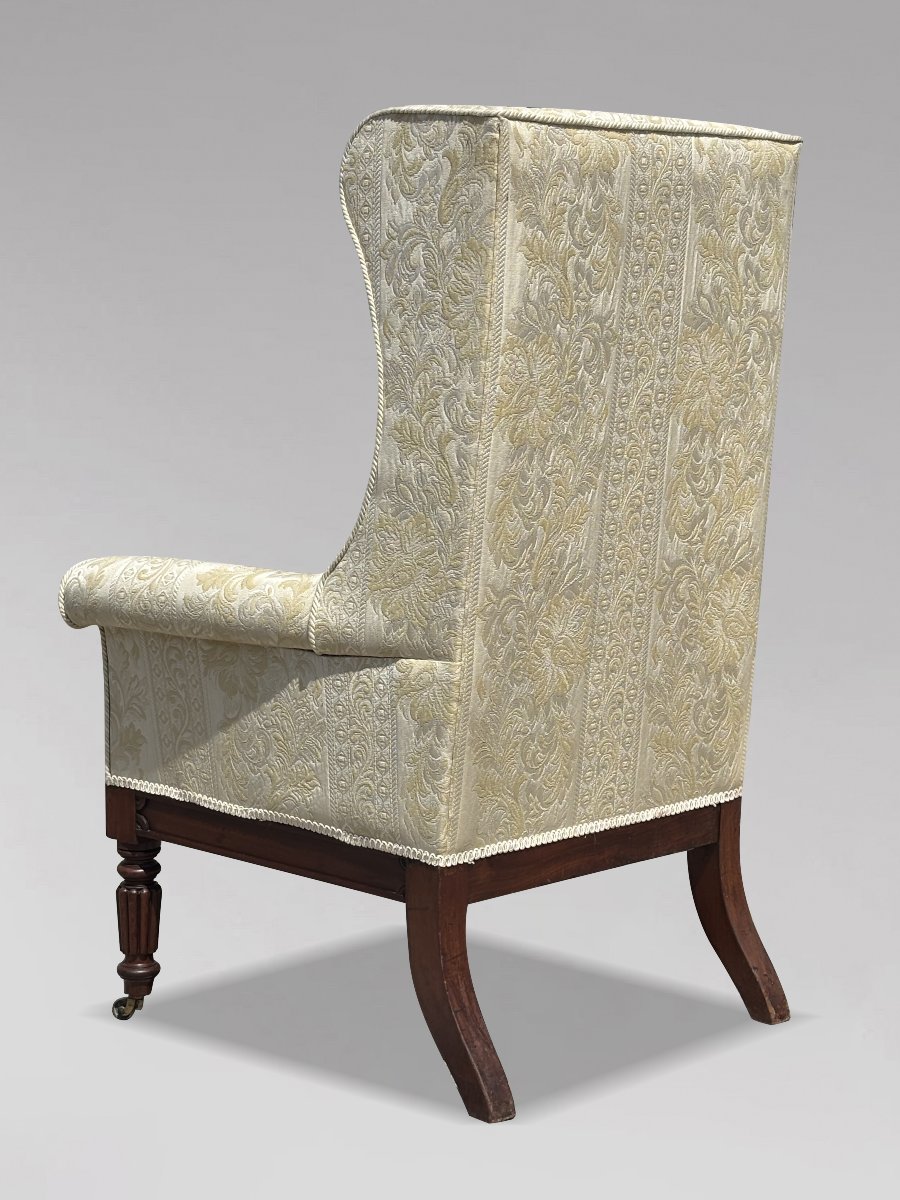 19ème  Siècle, Fauteuil à Haut Dossier en Acajou, Époque Guillaume IV-photo-3
