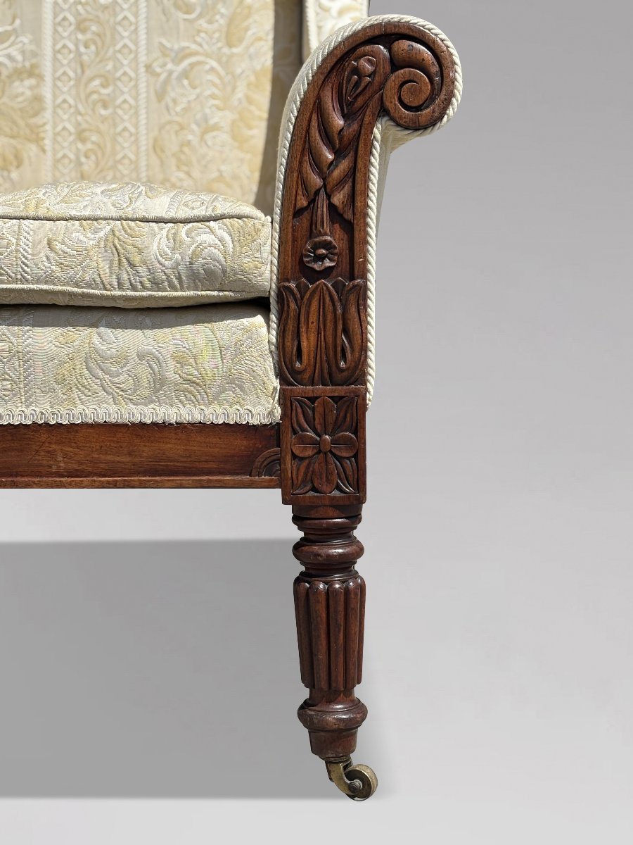 19ème  Siècle, Fauteuil à Haut Dossier en Acajou, Époque Guillaume IV-photo-5