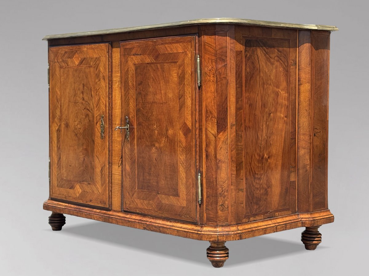 18th Century Maltese Walnut Specimen Wood Marquetry Cabinet-photo-2