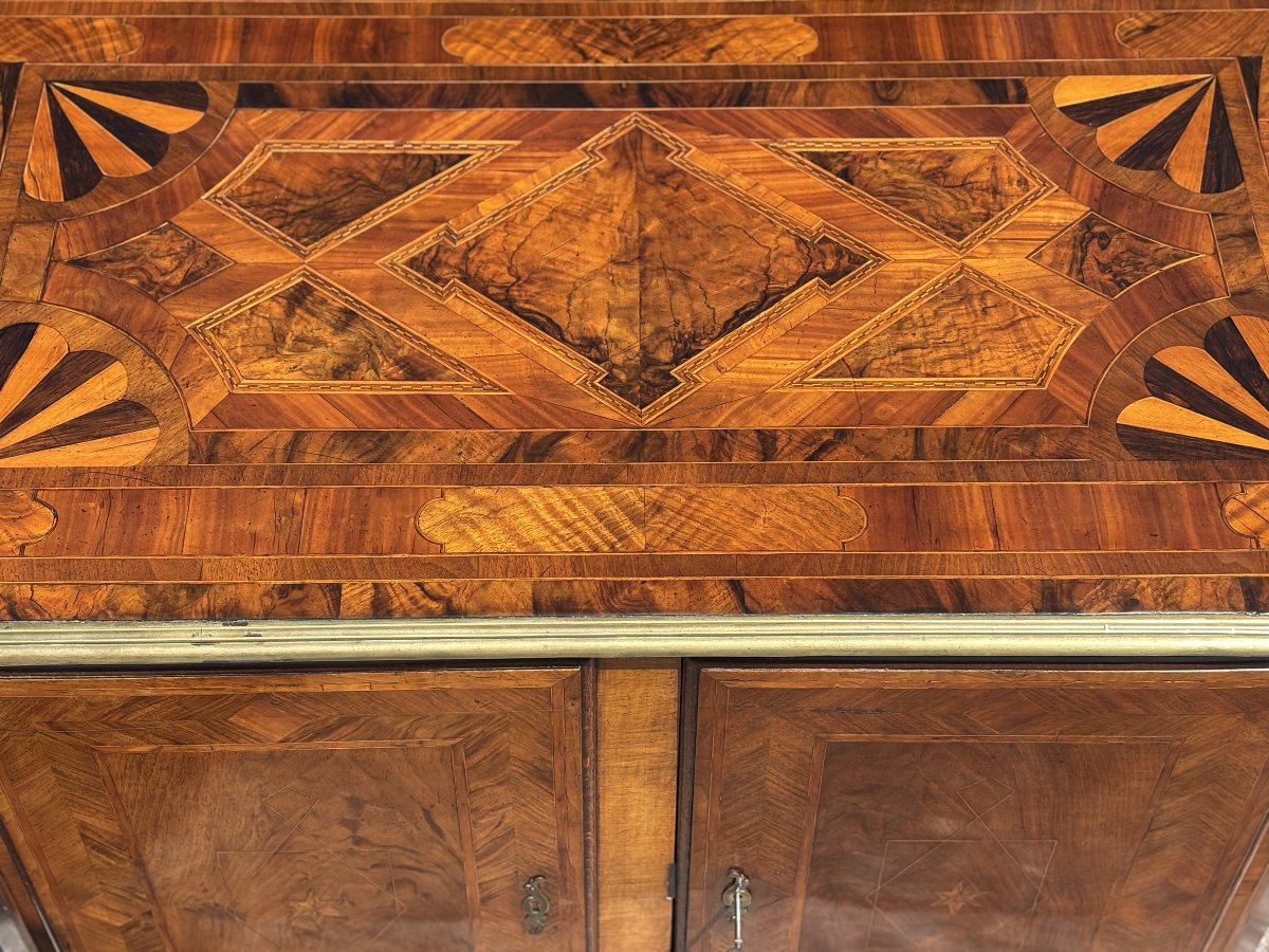 18th Century Maltese Walnut Specimen Wood Marquetry Cabinet-photo-3