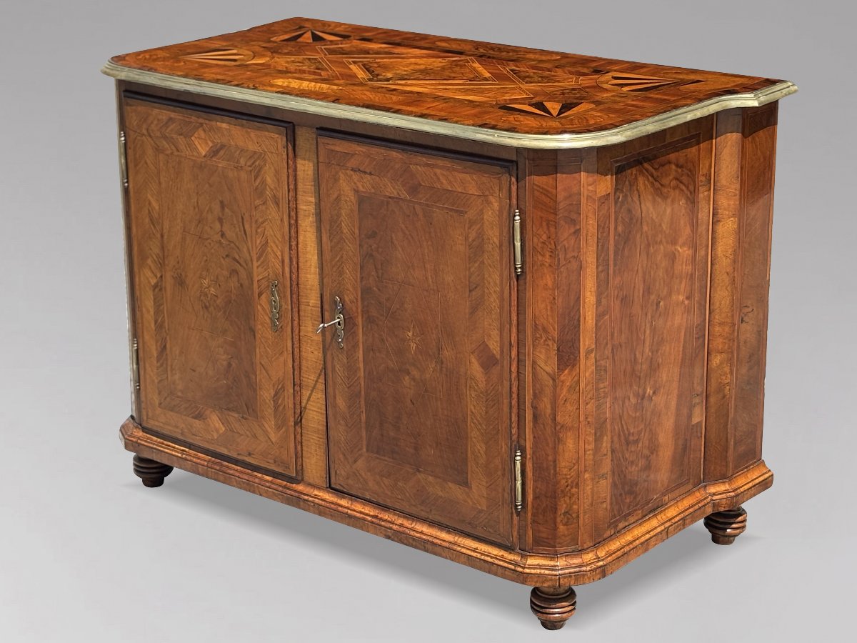 18th Century Maltese Walnut Specimen Wood Marquetry Cabinet