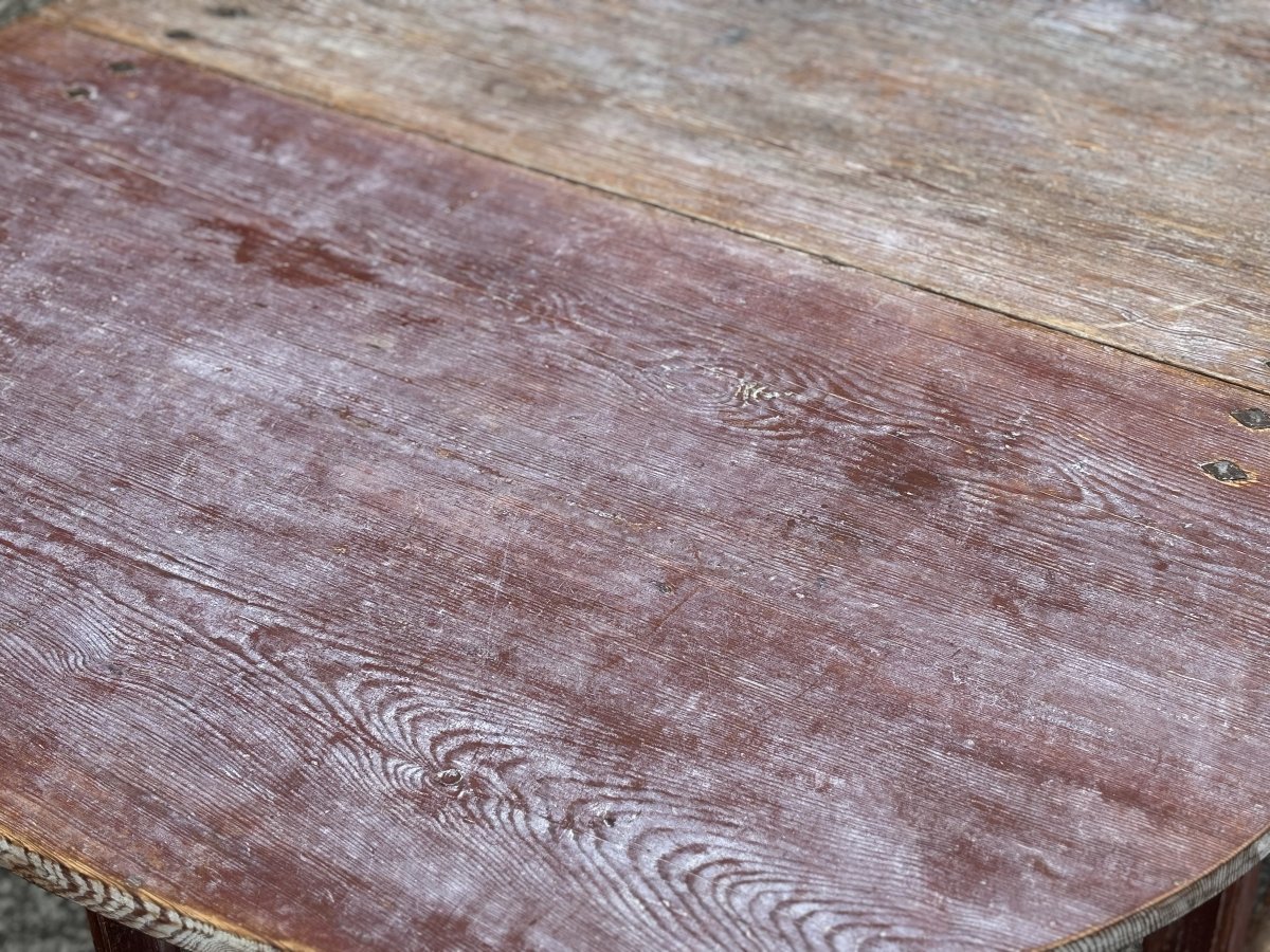 Early 19th-century Swedish Painted Drop-leaf Dining Table-photo-3