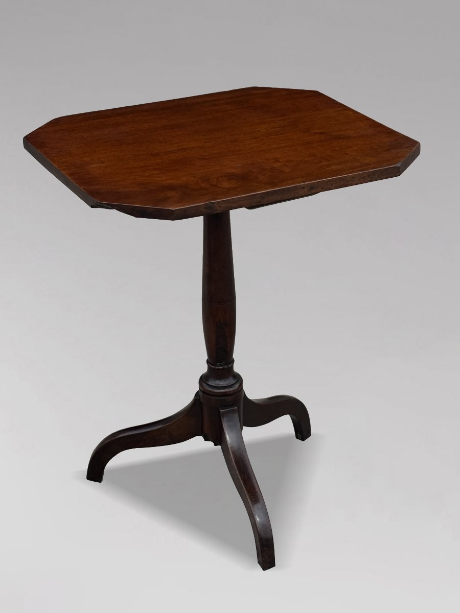 18ème Siècle, Table Octogonale en Acajou à Piètement Tripode, Époque George III